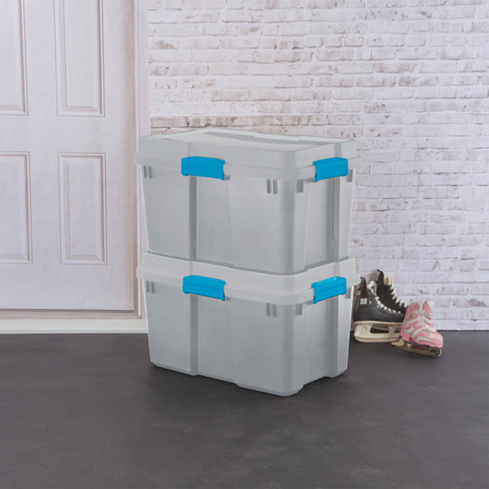 Sterilite 30 Gal Gasket Tote Heavy Duty Stackable Storage Bin with Lid, 3 Pack