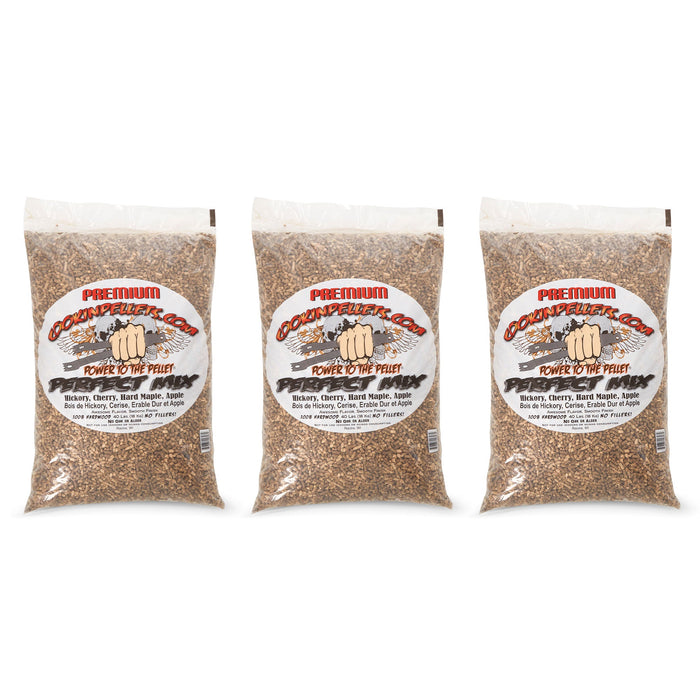 CookinPellets 40 Lb Mix Hickory, Cherry, Maple, and Apple Wood Pellets (3 Pack)