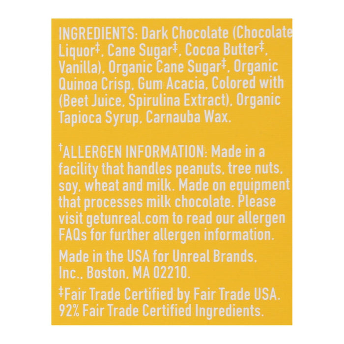 Unreal Crispy Quinoa Chocolate Gems Dark Chocolate 5 Oz., Pack Of 6