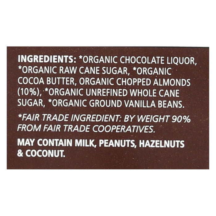 Organic Dark Chocolate Bar with Almonds - 2.8 Oz. by Equal Exchange - Case of 12