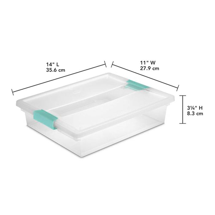 Sterilite Plastic Large Clip Bin Clear, 6 Pack & Mini Clip Storage Box, 6 Pack