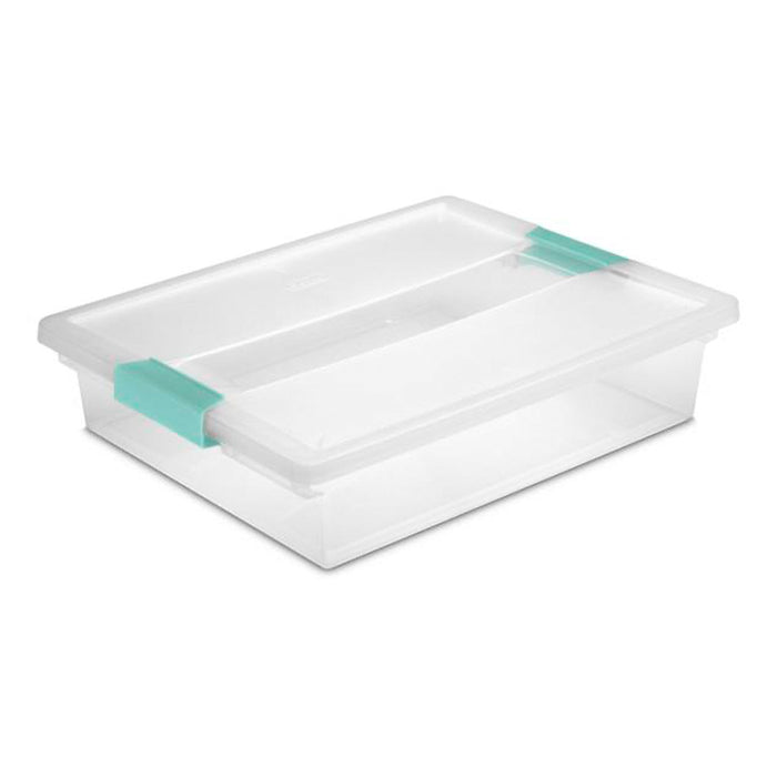 Sterilite Plastic Large Clip Bin Clear, 6 Pack & Mini Clip Storage Box, 6 Pack