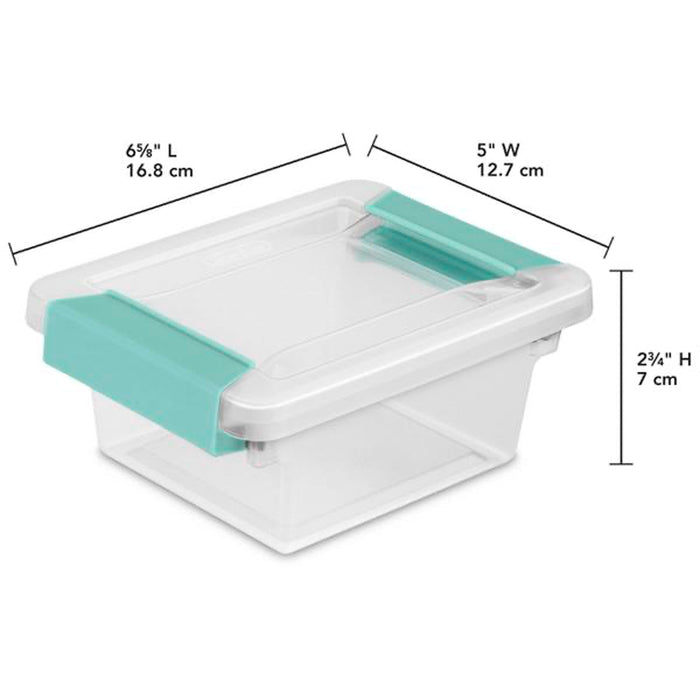 Sterilite Plastic Large Clip Bin Clear, 6 Pack & Mini Clip Storage Box, 6 Pack