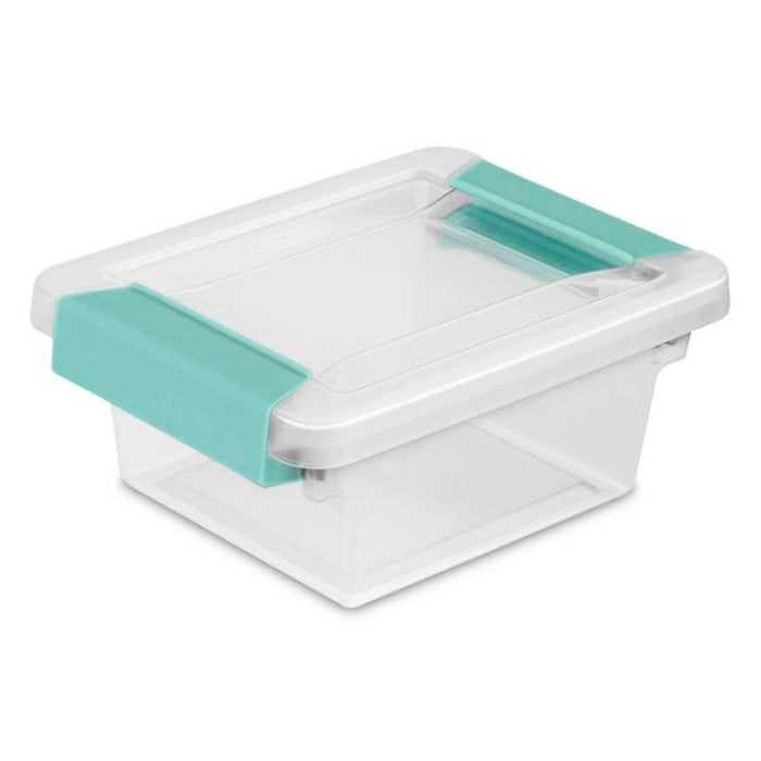 Sterilite Plastic Large Clip Bin Clear, 6 Pack & Mini Clip Storage Box, 6 Pack