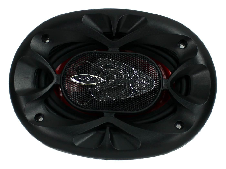 2 BOSS CH4630 4"x 6" 250W 3-Way Car Audio Coaxial Speakers Stereo Red 4 Ohm