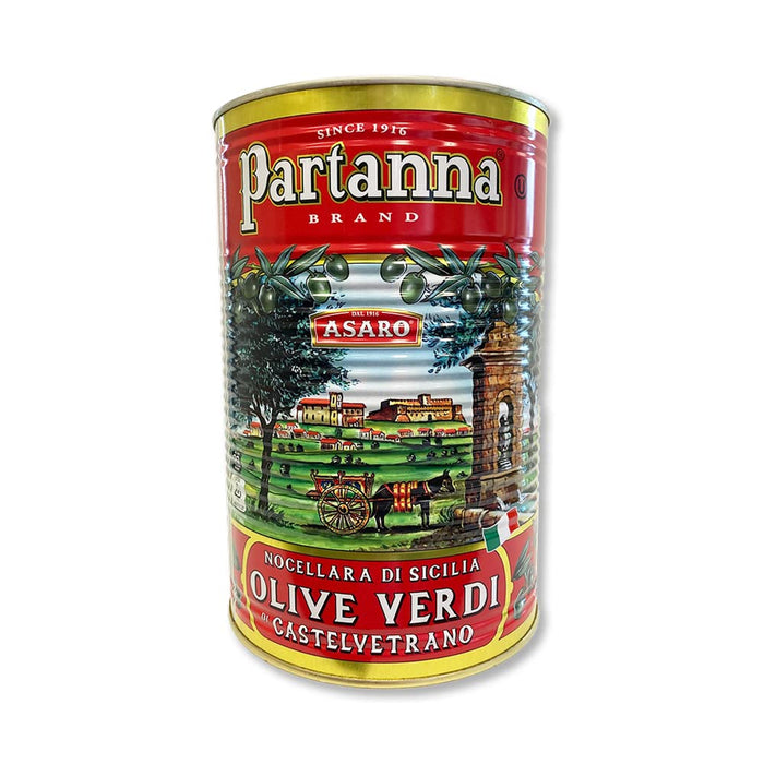 Partanna Castelvetrano Pitted Green Olives, 6 - 9 oz (Case of 6)