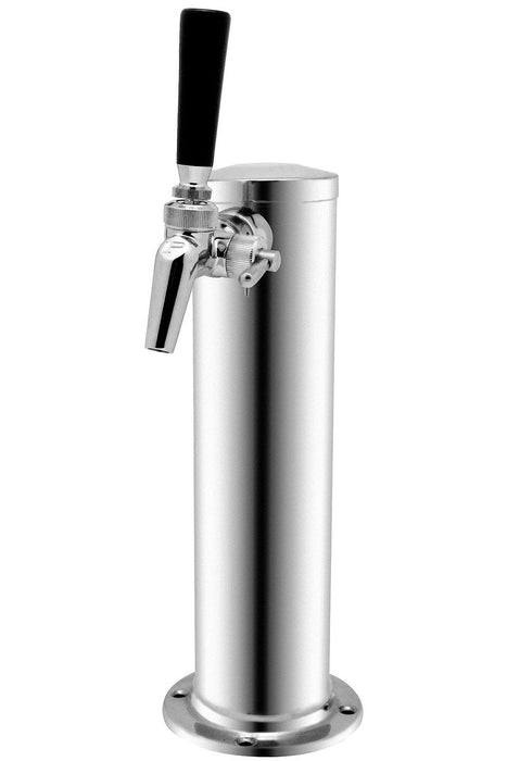 Single Faucet Polished Stainless Steel Draft Beer Tower - Perlick Faucet