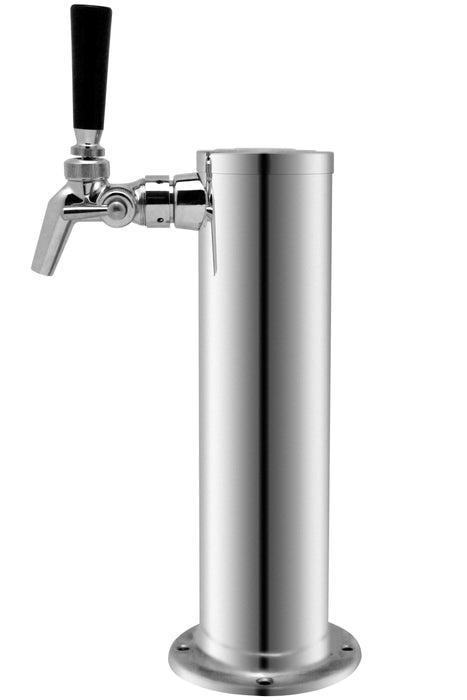 Single Faucet Polished Stainless Steel Draft Beer Tower - Perlick Faucet