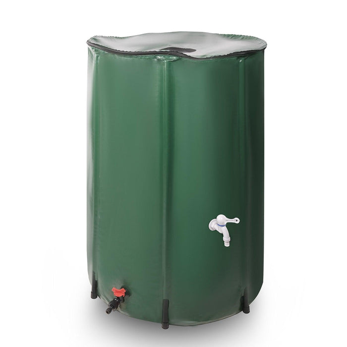 Rain Barrel Water Collector Rainwater Storage Container 100 Gallon, Green