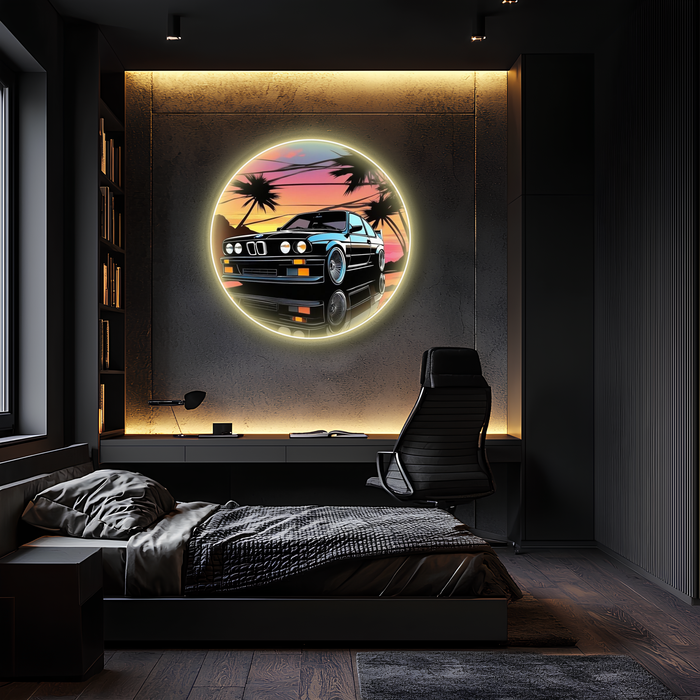 Car light up sign, Car neon light sign, Car wall art lighted, Car led wall decor, Car led sign, Garage neon sign, Neon painting art For Man - UvCar36