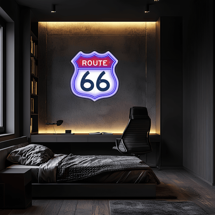 Route 66  Plexiglass Neon Art, Route 66   Neon Sign, Neon Light Sign, Neon Wall Art, Neon Sign, Neon Light Sign, Neon Gifts, Gamer Gifts