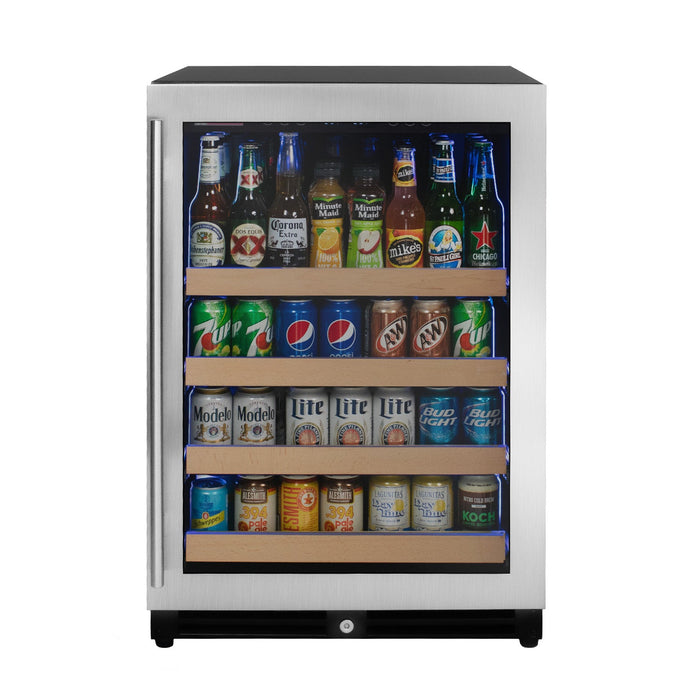 24" Wide Reserva Series Stainless Steel Right Hinge Beverage Center