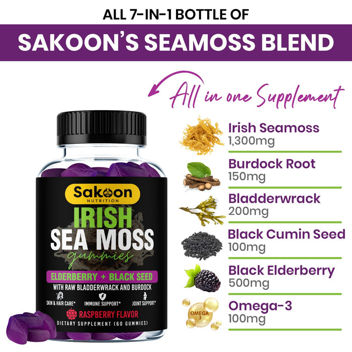 Sea Moss Gummies With Elderberry & Black Seed Oil