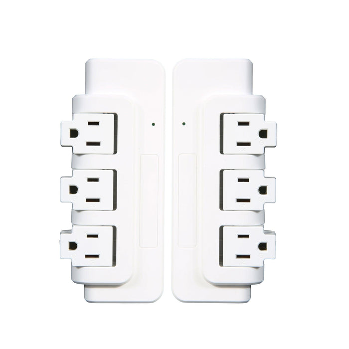 Set of 2 Portable Rotating Power Strip 3 Outlets with Surge Protector for Home Office Travel