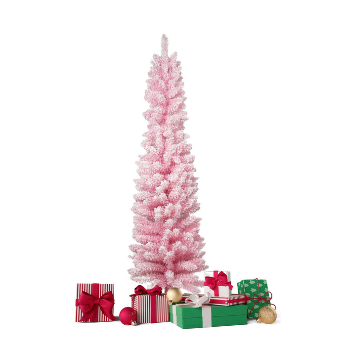 6ft Pink Artificial Christmas Tree Xmas Tree with 320 Branch Tips Metal Stand