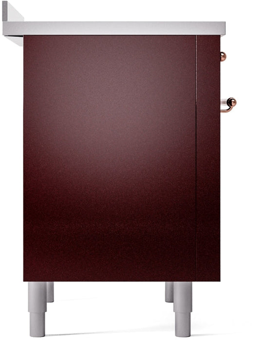 ILVE Nostalgie II 36" Induction Range with Element Stove and Electric Oven in Burgundy with Copper Trim, UPI366NMPBUP