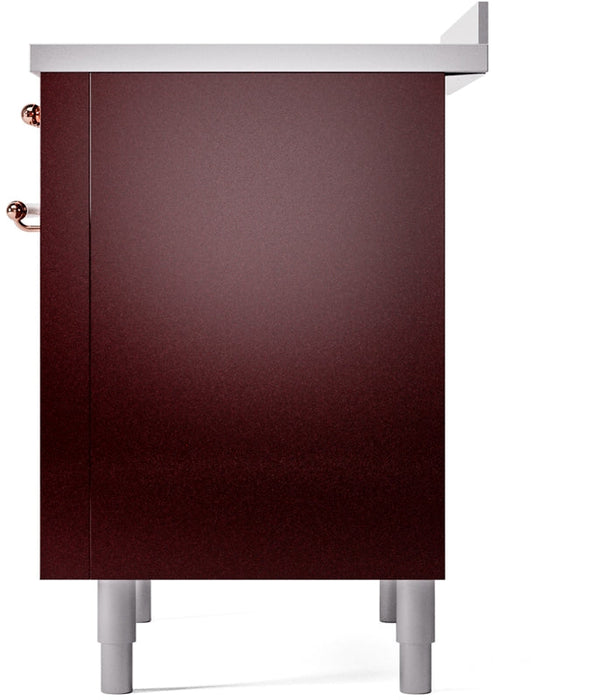 ILVE Nostalgie II 36" Induction Range with Element Stove and Electric Oven in Burgundy with Copper Trim, UPI366NMPBUP