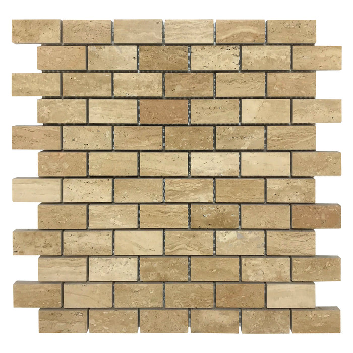 Patara 12" x 12" Honed Travertine Mesh-Mounted Mosaic Tile - Belair Collection