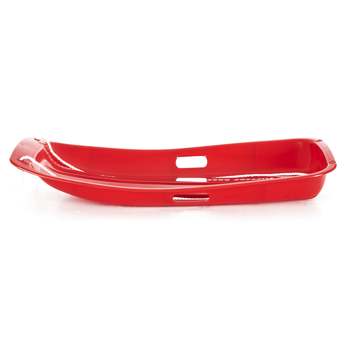 Slippery Racer Downhill Sprinter Kids Toddler Plastic Toboggan Snow Sled, Red