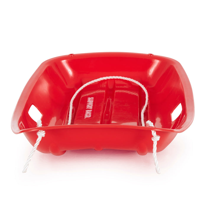 Slippery Racer Downhill Sprinter Kids Toddler Plastic Toboggan Snow Sled, Red