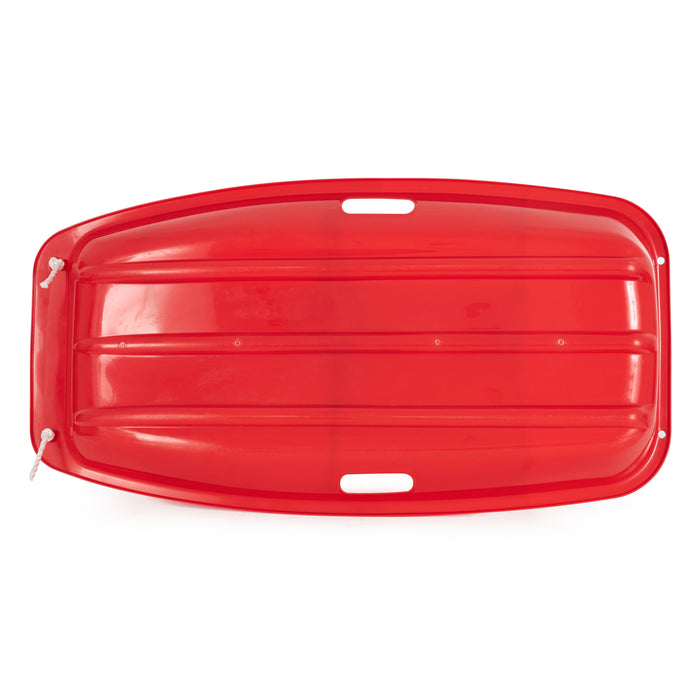 Slippery Racer Downhill Sprinter Kids Toddler Plastic Toboggan Snow Sled, Red