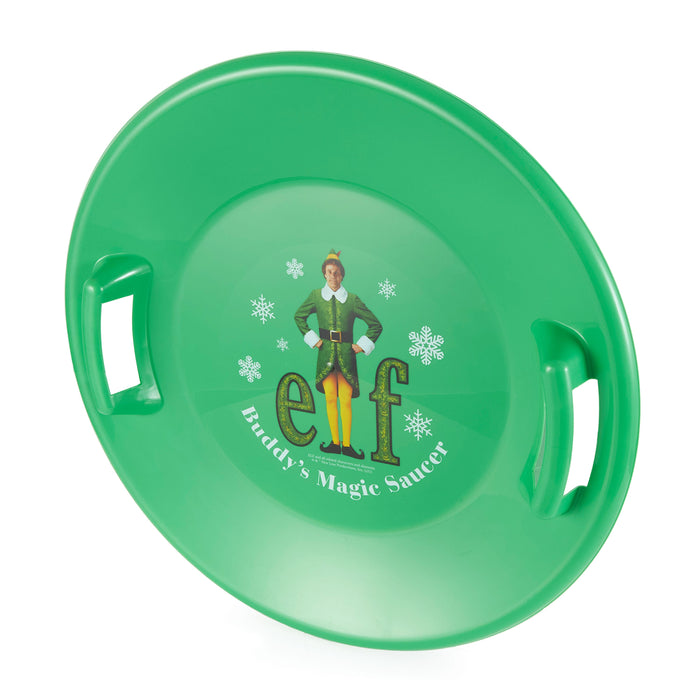 Slippery Racer Downhill Buddy The Elf Plastic Saucer Disc Sled, Green (2 Pack)