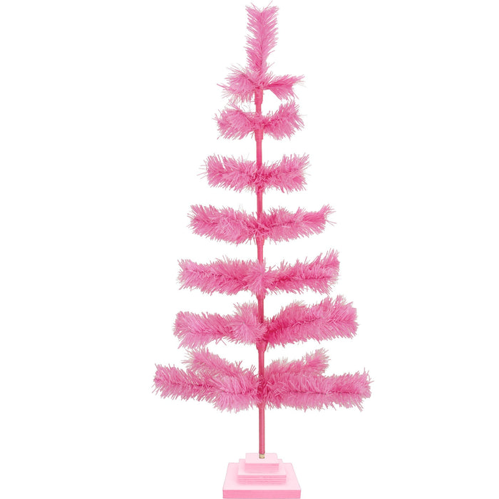 Pink Tinsel Christmas Tree