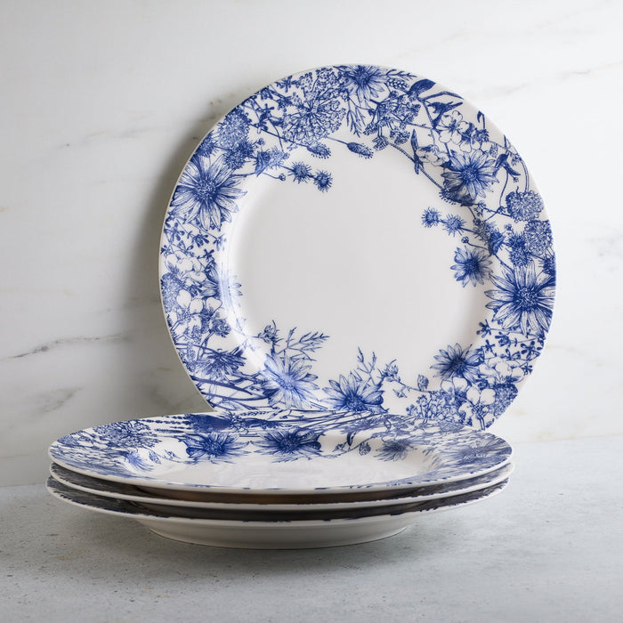 Summer Blues Rimmed Dinner Plate