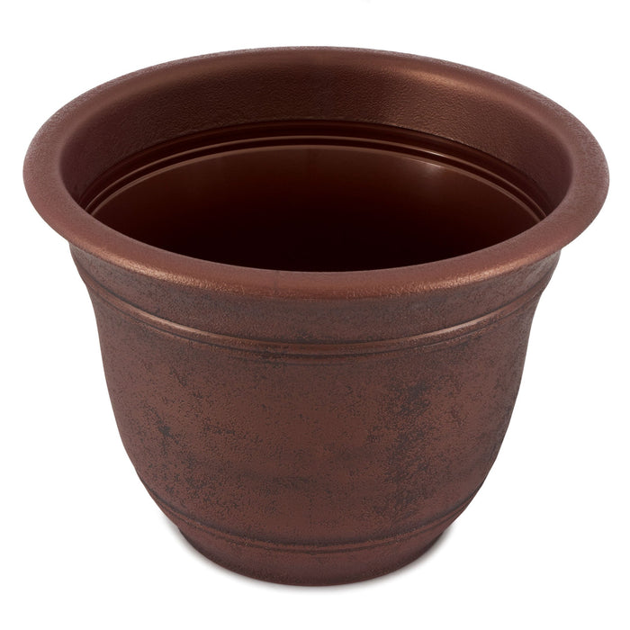 HC Companies Sierra 16 Inch Round Flower Garden Planter Pot, Rustic Redstone