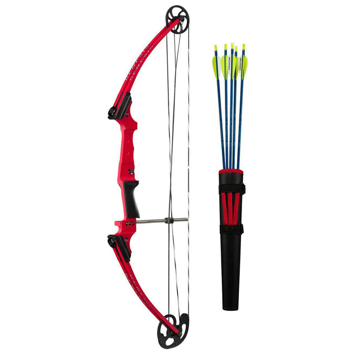 Genesis Original Archery Compound Bow and Arrow Set, Draw Hand-Left, Red