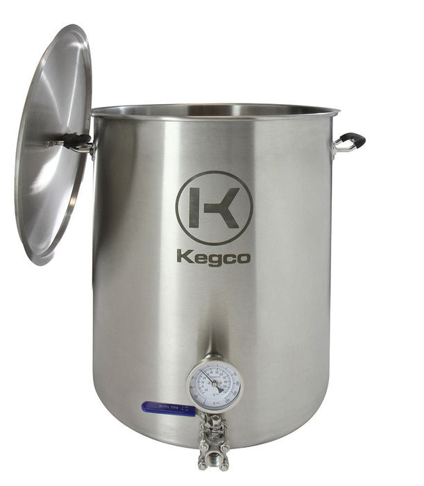 Brew Kettle - 20 Gallon - Thermometer & 3-Piece Ball Valve