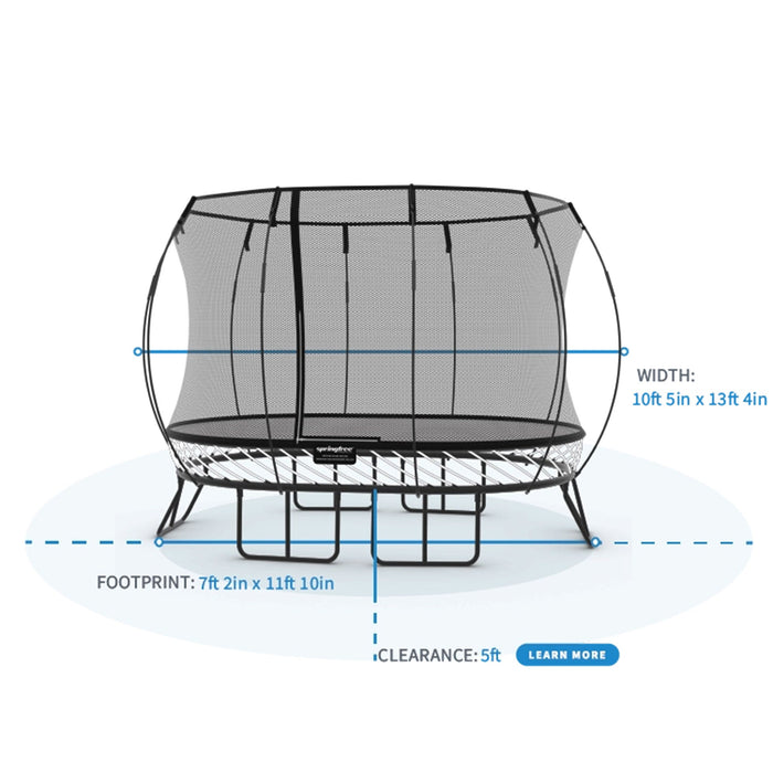 Springfree Trampoline Kids Outdoor Medium Oval 8 x 11' Trampoline with Enclosure