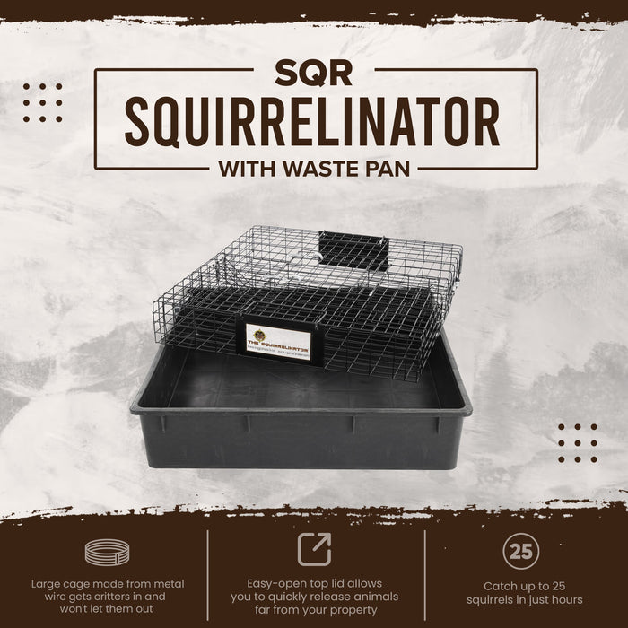 Rugged Ranch SQR Squirrelinator Live Squirrel Metal 2 Door Trap w/ Waste Pan