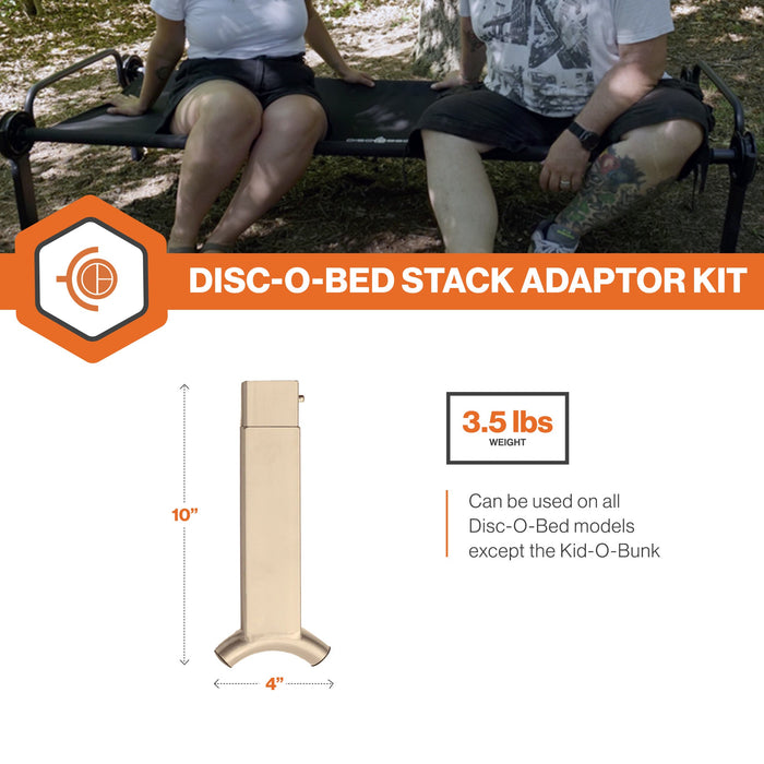 Disc-O-Bed 4 Pack Stack Adapter Kit for Disc-O-Bed Camping Cot Systems, Beige