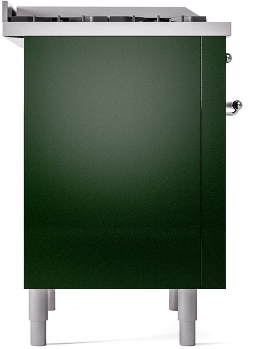 ILVE Nostalgie II 36" Dual Fuel Propane Gas Range in Emerald Green with Chrome Trim, UP36FNMPEGCLP