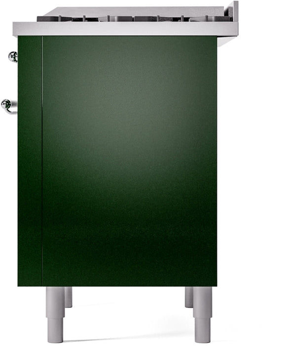 ILVE Nostalgie II 36" Dual Fuel Propane Gas Range in Emerald Green with Chrome Trim, UP36FNMPEGCLP