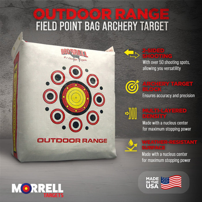 Morrell Weatherproof Range Adult Field Point Archery Bag Target, White (2 Pack)