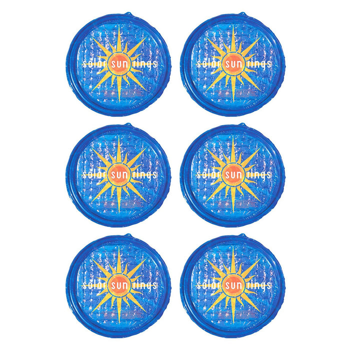 Solar Sun Rings UV Resistant Pool Spa Heater Circular Solar Cover, Blue (6 Pack)