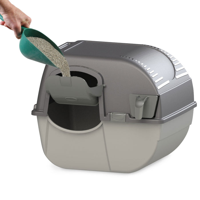 Omega Paw EZ-RA20-1 Elite Roll 'N Clean Self Cleaning Litter Box, Large, Gray