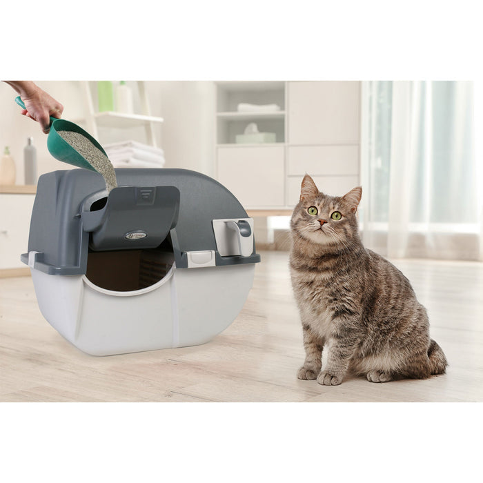 Omega Paw EZ-RA20-1 Elite Roll 'N Clean Self Cleaning Litter Box, Large, Gray