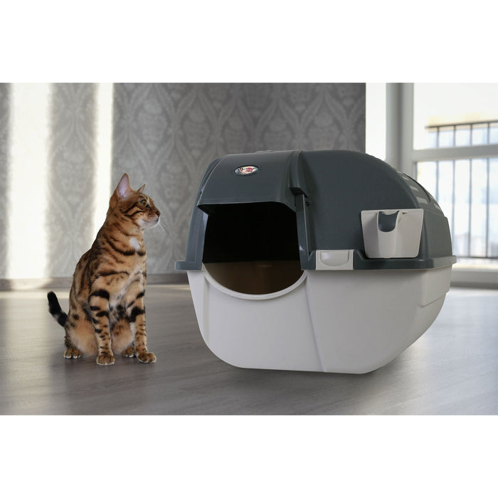 Omega Paw EZ-RA20-1 Elite Roll 'N Clean Self Cleaning Litter Box, Large, Gray