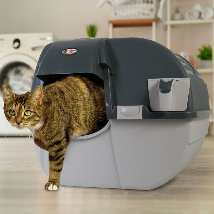 Omega Paw EZ-RA20-1 Elite Roll 'N Clean Self Cleaning Litter Box, Large, Gray