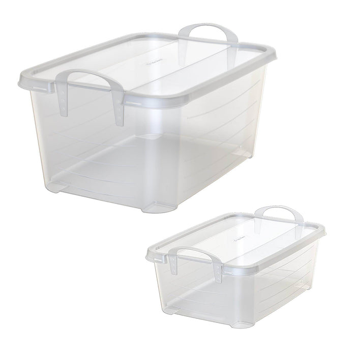 Life Story 14 Qt Plastic Box (6 Pack) with 55 Qt Storage Container (6 Pack)