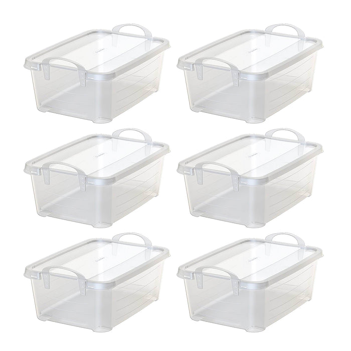 Life Story 14 Qt Plastic Box (6 Pack) with 55 Qt Storage Container (6 Pack)