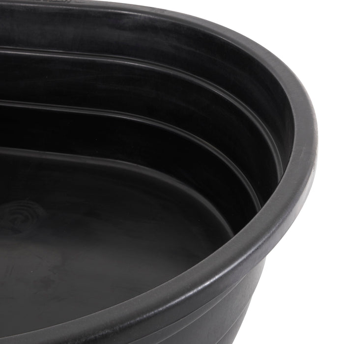 Little Giant 15 Gallon Molded Poly Plastic Oval Stock Water Tank Trough, Black