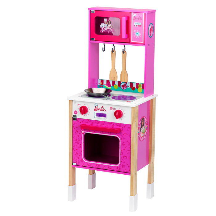 Theo Klein Barbie Epic Chef Wooden Pretend Play Toy Kitchen Playset for Kids 3+