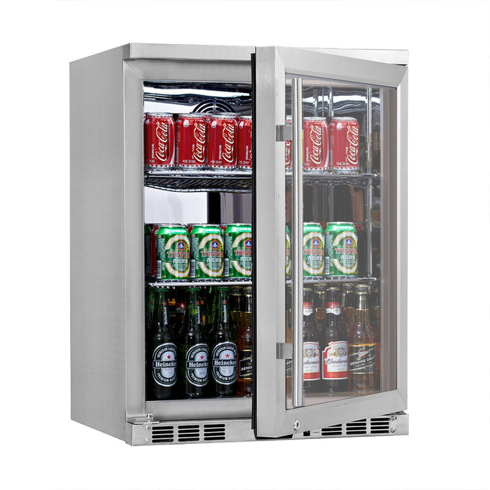 24 Inch Undercounter Beverage Cooler with Heating Glass Door