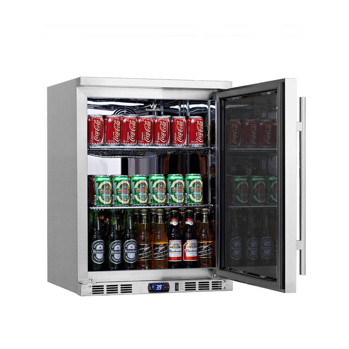 24-Inch Outdoor Beverage Refrigerator with Solid Stainless Steel Door