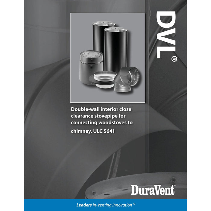 DuraVent DVL 6DVL-12ADJ Adjustable Steel Double Wall Stove Pipe, Black