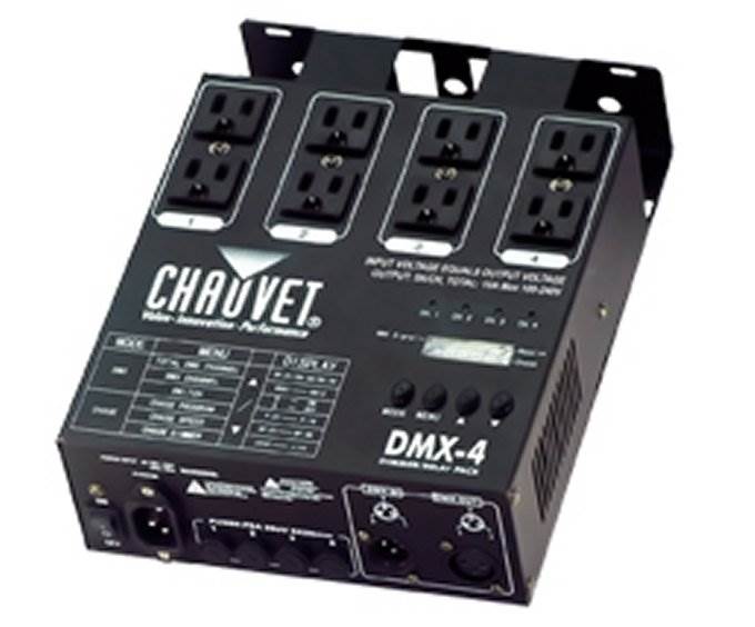 CHAUVET DJ DMX-4 4 Channel DMX-512 DJ Dimmer/Switch Relay Pack Light Controller